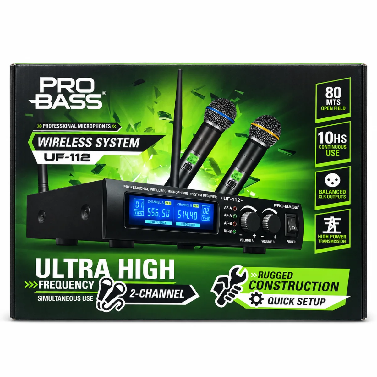 microfono inalambrico uhf doble vocal